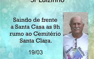 Luizinho, do Centro Espírita "Seara do Mestre", amigo dos pobres e espiritualista, falece de COVID-19 na santa Casa de Alfenas