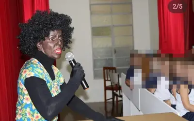 Escola publica foto de professora com "blackface" com repercussão negativa