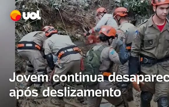 Deslizamento em Teresópolis: Bombeiros usam motoserra e enxada nas buscas por jovem desaparecido